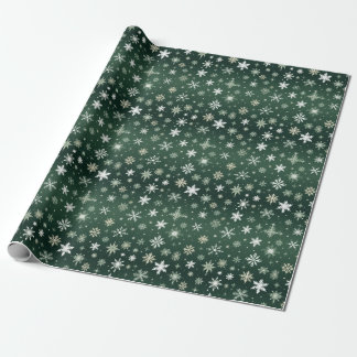 Snöflingor - vit på Grönten Presentpapper