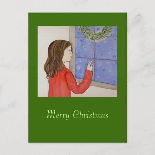 snöflingor vykort (Framsida)