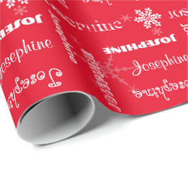Snöflingor w/Name för vit för personlig för Presentpapper