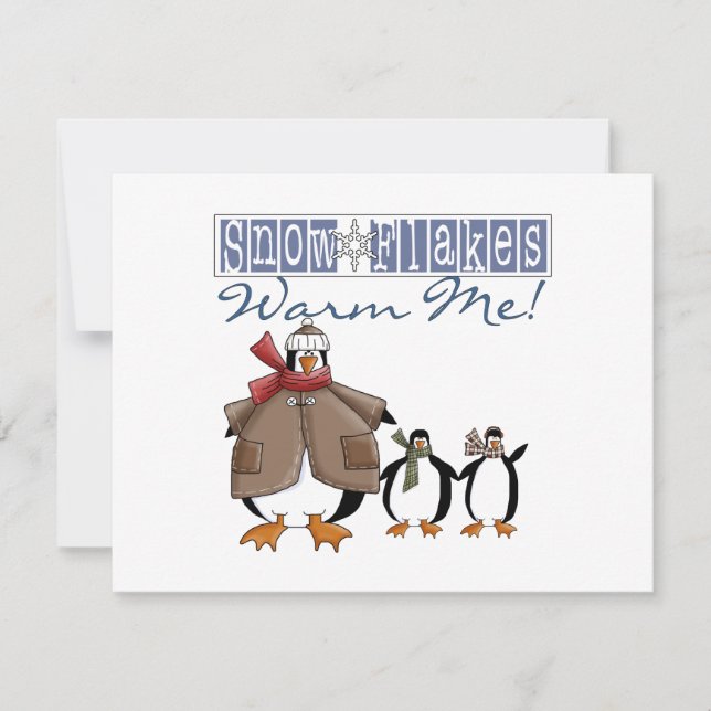 Snöflingor Warm Me Helgdag Tshirts och presenter Julkort (Framsida)