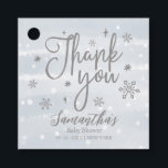 Snöflingor Winter Boy Baby Shower Tack Gåvor Etiketter<br><div class="desc">Favorittaggar för Tack för snöflingor Winter Boy Baby Shower</div>