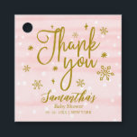 Snöflingor Winter Girl Baby Shower Tack Gåvor Etiketter<br><div class="desc">Favorittaggar för Tack för snöflingor Winter Girl Baby Shower</div>