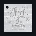 Snöflingor Winter Grått Baby Shower Tack Gåvor Etiketter<br><div class="desc">Favorittaggar för Tack i snöflingor Winter Grått Baby Shower</div>