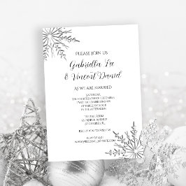 Snöflingor Winter Wedding Inbjudningar