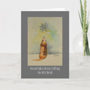 Snöflingorbehålla FallingOn mitt huvud Kort