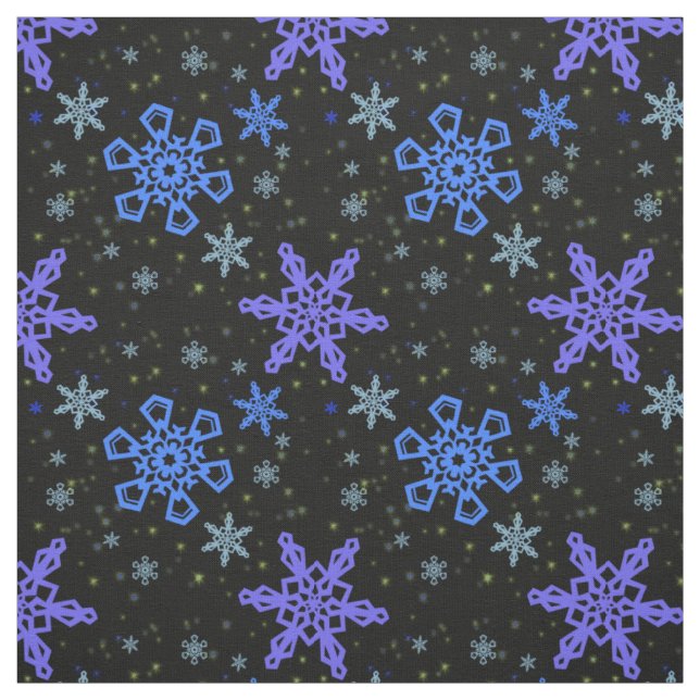 Snöflingorblåttlilor på svart tyg (Provkarta)