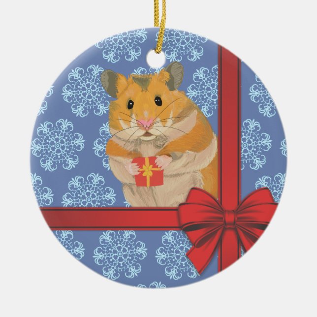 SnöflingorjulHamster Julgransprydnad Keramik (Framsidan)