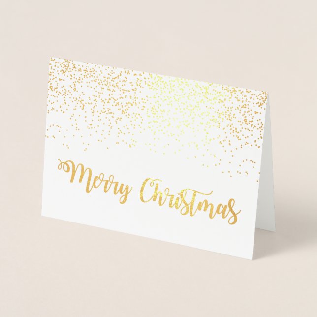 Snöflingorna god jul Typografi Folierat Kort (Framsida)