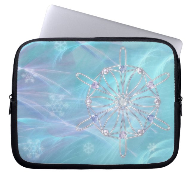 Snöflingornas vals laptopsleeve laptop sleeve (Framsidan)