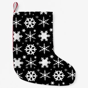 Snöflingorsvart Liten Julstrumpa