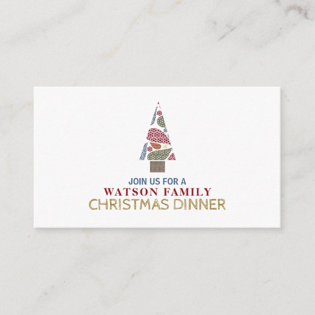 Snöflingsträd, julfestbiljett inbjudan (Framsida)