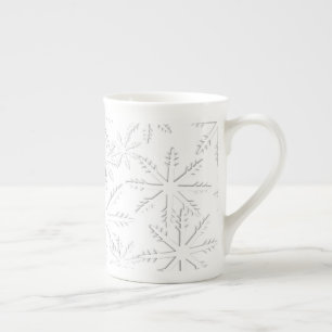 Snöflingutskrift Benporslin Mugg