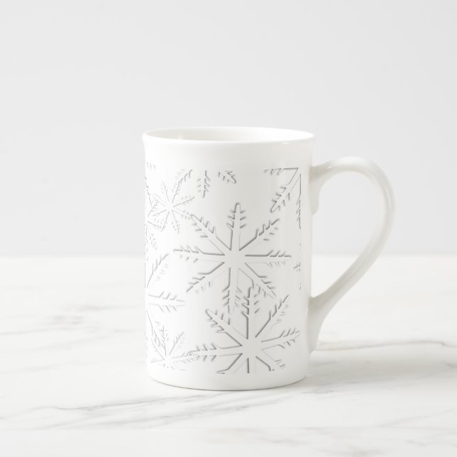Snöflingutskrift Benporslin Mugg (Höger)