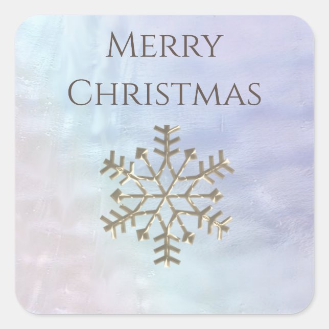 Snöflingvinter, romatolografi fyrkantigt klistermärke (Framsida)