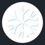Snöflummel, vit runt klistermärke<br><div class="desc">matcher,  "Vitt julhälsningskort",  kuvert och returadressetikett (även tillgängligt med blå bakgrund)</div>