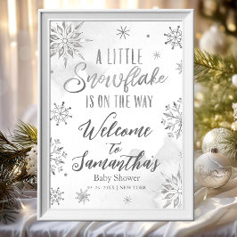 snöflummen är på väg att välkomstsignalen för baby poster