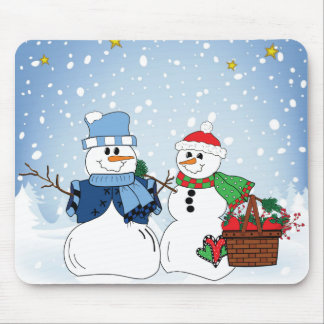 Snöfolk i snön musmatta
