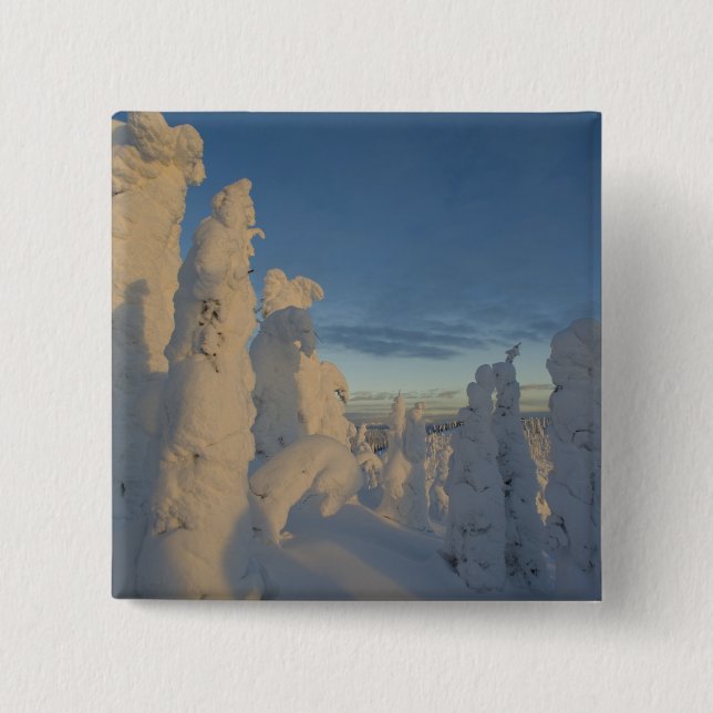 Snöghoster vid solnedgången i Whitefish Mountain 2 Knapp (Framsida)