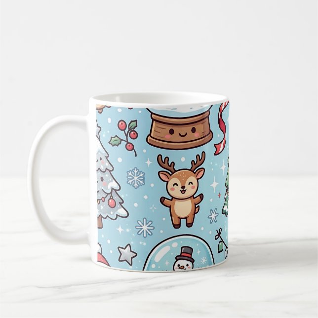 Snöglob Julmugg – Sött Vintermönster Kaffemugg (Vänster)