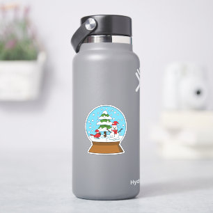 Snöglob med kardinalsnömannen och tall klistermärken