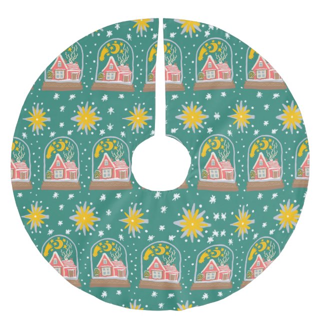 Snöglob Skandi Stug Julgran duk Julgransmatta Borstad Polyester (Framsidan)