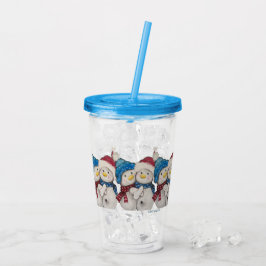 Snögubbar Akryltorktumlare Take Away Mugg