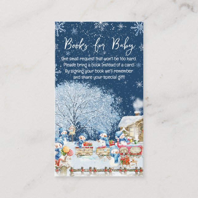 Snögubbar Baby Shower, Bokar för Baby Tilläggskort (Framsida)