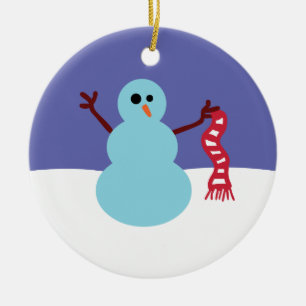 Snögubbar Borta Vild Julgransprydnad Keramik