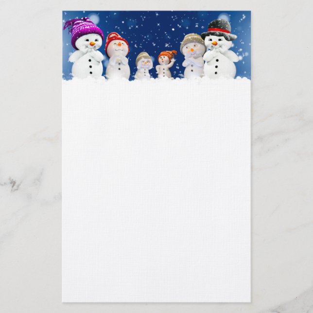 Snögubbar Brevpapper (Framsida)