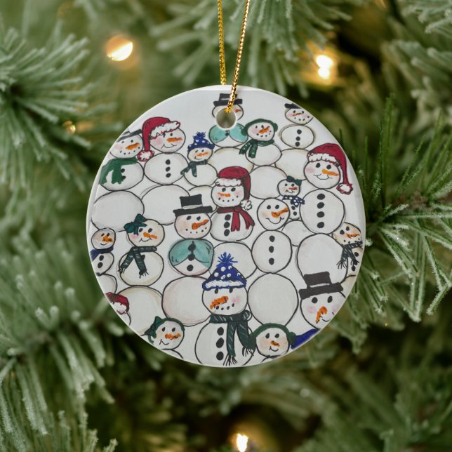 Snögubbar christmas Ornament Hand Painting snögubb (Träd)