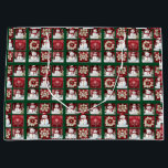 Snögubbar Collage<br><div class="desc">Späda snögubbar i hattar och halsdukar,  som är sammanflätade med vita blommor och grenar mot gröntens bakgrund,  skapar en roligtens kollage som är perfekt för dina helgdag.</div>