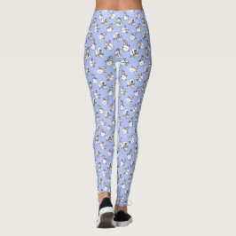 Snögubbar Cute Pastel Blue Patterned Leggings