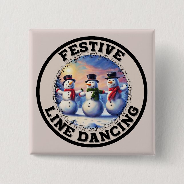 Snögubbar Festive Line Dancing Knapp (Framsida)