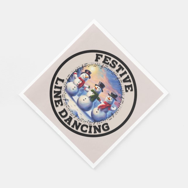 Snögubbar Festive Line Dancing Pappersservett (Hörn)
