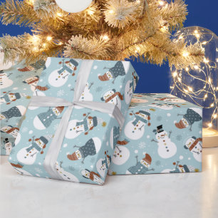 Snögubbar Figursätta Pappert Presentpapper