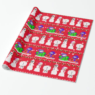 Snögubbar för den fina Cute-julen Presentpapper