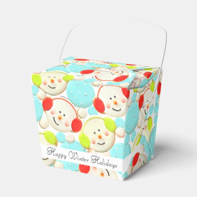Snögubbar för färgstarka Helgdagar Presentaskar (Framsidan Sidan)