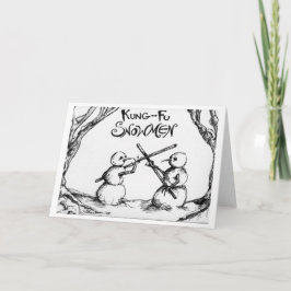 Snögubbar för kung fu helgkort