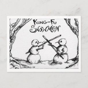 snögubbar för kung fu vykort