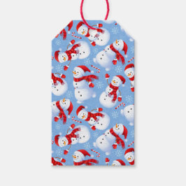 Snögubbar för ljus jul presentetikett