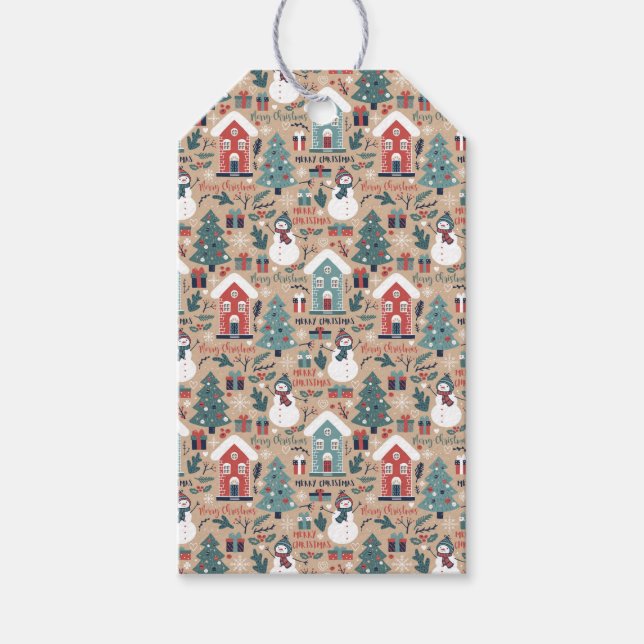 Snögubbar för sommartid, Julgranar Presentetikett (Framsidan)