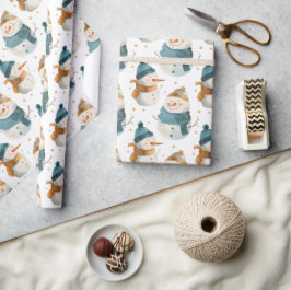 Snögubbar för vimatisk tecknad presentpapper