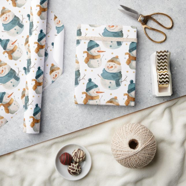 Snögubbar för vimatisk tecknad presentpapper (Hantverk)