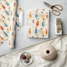 Snögubbar för vimatisk tecknad presentpapper