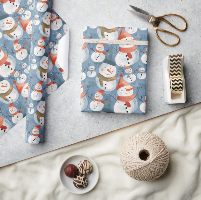 Snögubbar för vimatisk tecknad presentpapper (Hantverk)
