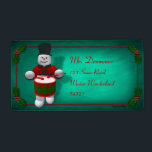 Snögubbar för vintage: Drummer Fraktsedel<br><div class="desc">Dekorera brev eller paket med en charmerande Vintage-adressetikett för Snögubbar!</div>