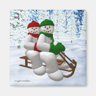 Snögubbar för Vintage Magnet
