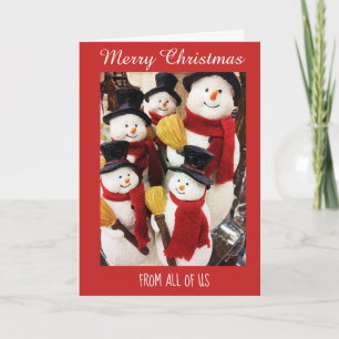 Snögubbar från alla USA-God jul-kort Helgkort