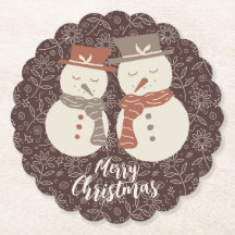 Snögubbar - God jul 2 snögubbe röd.