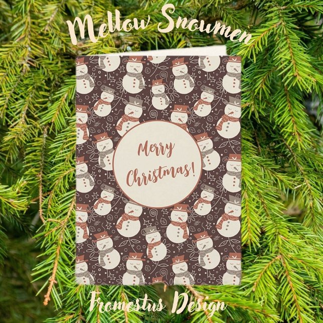 Snögubbar - God jul! redigerbart rött v2 Helgkort (Skapare uppladdad)